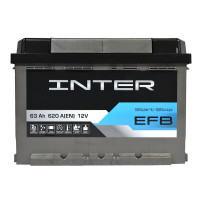 Автомобільний акумулятор INTER EFB  63Ah 620A L+ (L2)