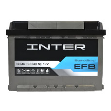 Автомобільний акумулятор INTER EFB  63Ah 620A L+ (L2)