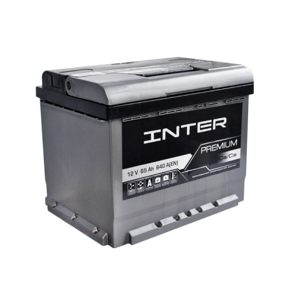 Автомобільний акумулятор INTER Premium 65Ah 640A L+ (L2)