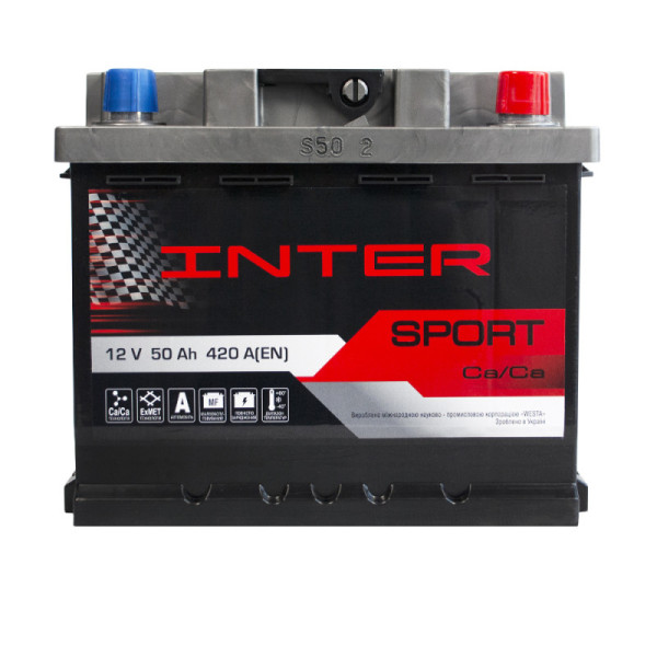 Автомобільний акумулятор INTER Sport 50Ah 420A R+ (L1B)