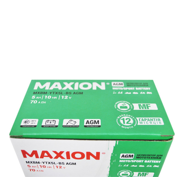 Мото акумулятор AGM YTX 5L-BS MAXION (12V, 5A)