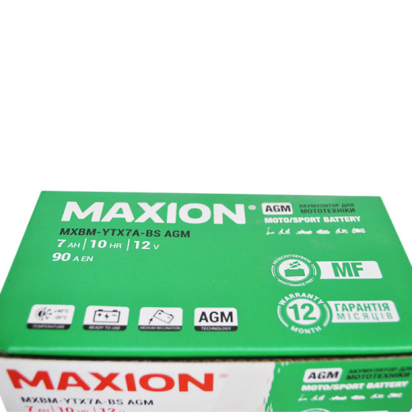 Мото акумулятор AGM YTX 7A-BS MAXION (12V, 7A)