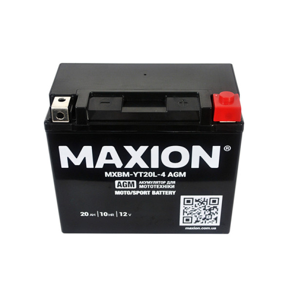 Мото акумулятор AGM YT 20L-4 MAXION (12V, 20A)