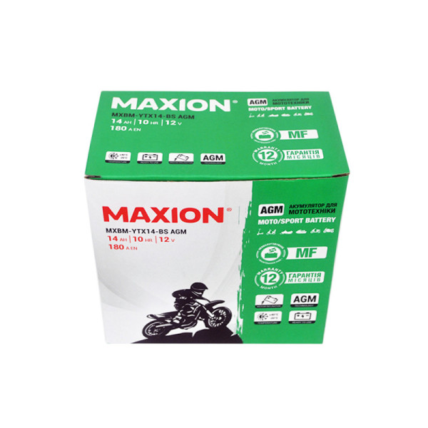 Мото акумулятор AGM YTX 14-BS MAXION (12V, 12A)