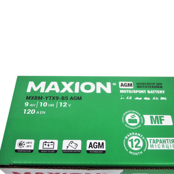 Мото акумулятор AGM YTX 9-BS MAXION (12V, 8A)