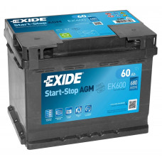 Акумулятор EXIDE AGM 60Ah 680En EK600 R+